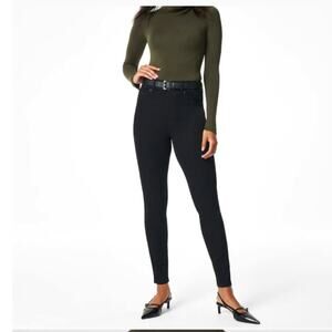 Spanx Ankle Leggings Womens Large Black Shaping Pull On Slimming Pants